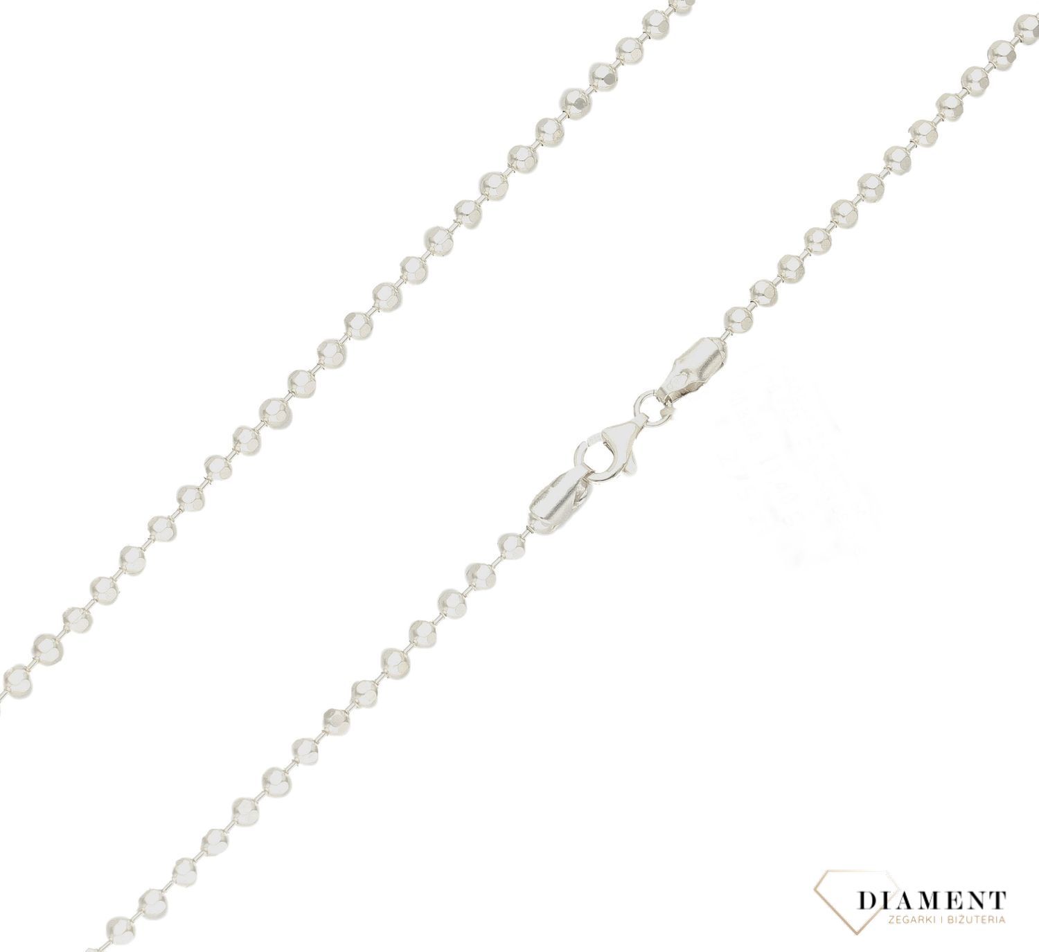 Srebrny łańcuszek 925 ozdobne koraliki 2,7 mm DIA-LAN-5971-925 2,7mm.  Srebrny łańcuszek stanowi idealną oprawę dla rozmaitych modeli wisiorków. Drobne koraliki niezwykle delikatnie prezentują się na kobiecym dekolcie. Idealny (1).jpg